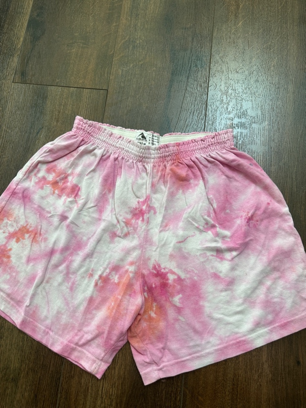 Augusta Sportswear Pink Tie-Dye Athletic Shorts